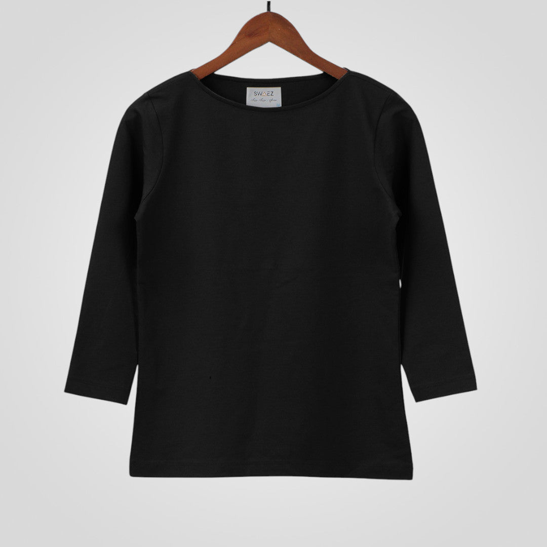 Boat Neck Quarter Sleeves