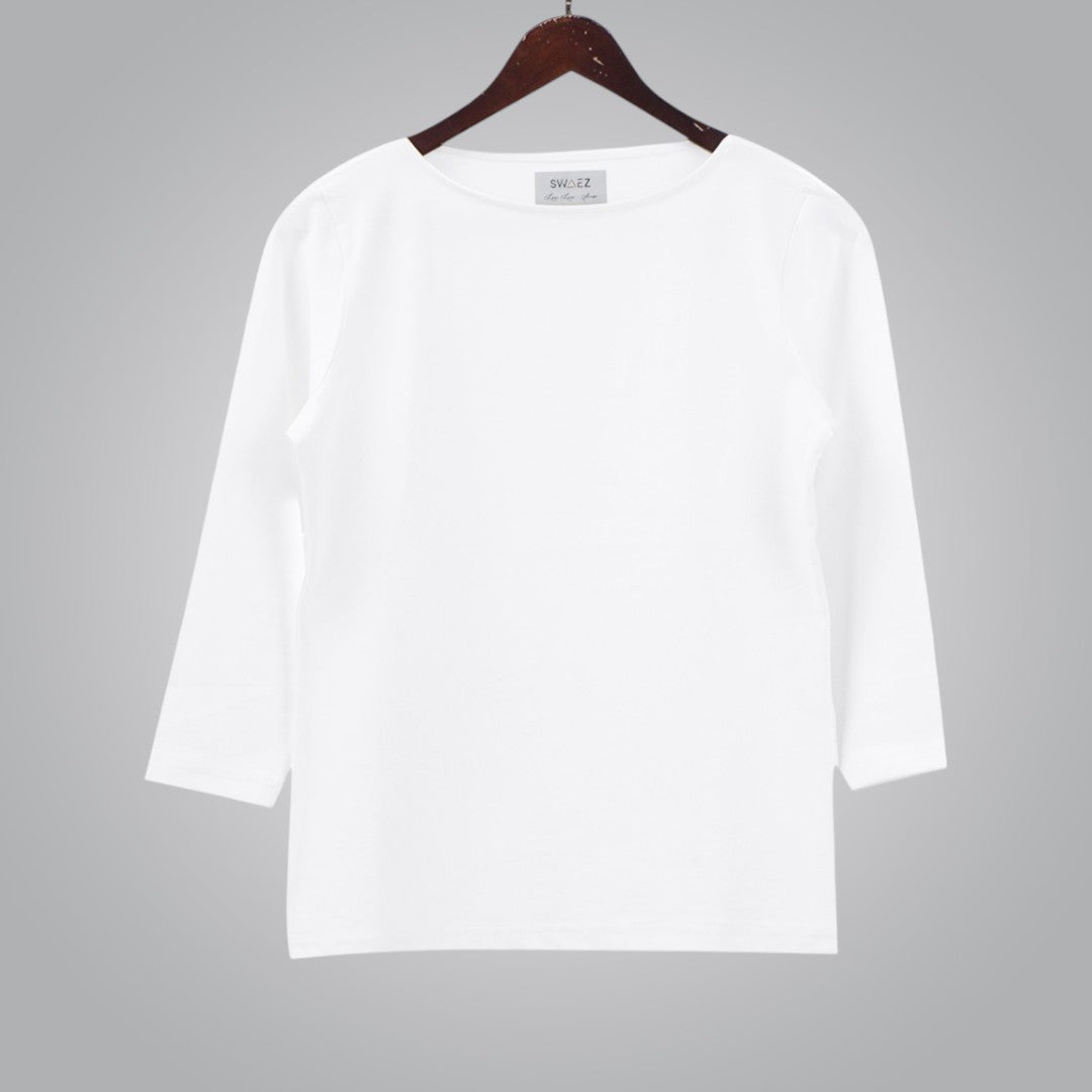 Boat Neck Quarter Sleeves