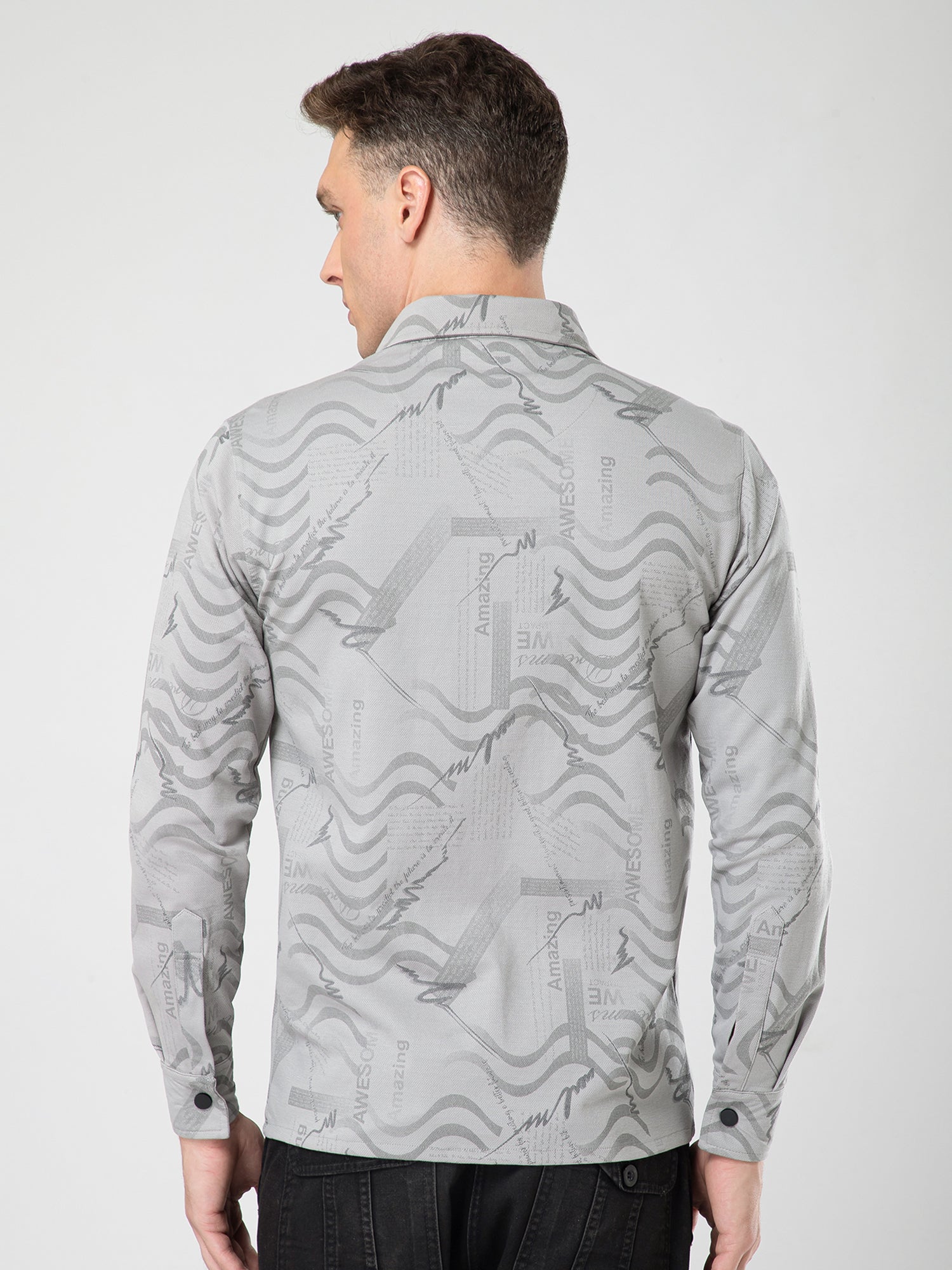 Geometrical printed shacket